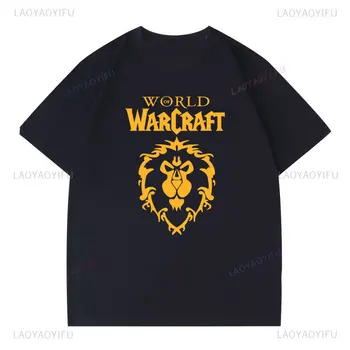 Gamer Clothes World of Warcraft T Shirt Woman Top Murloc Park Cotton Shirts Polyester Material Cheap Men Shirt O-Neck Streetwear 1