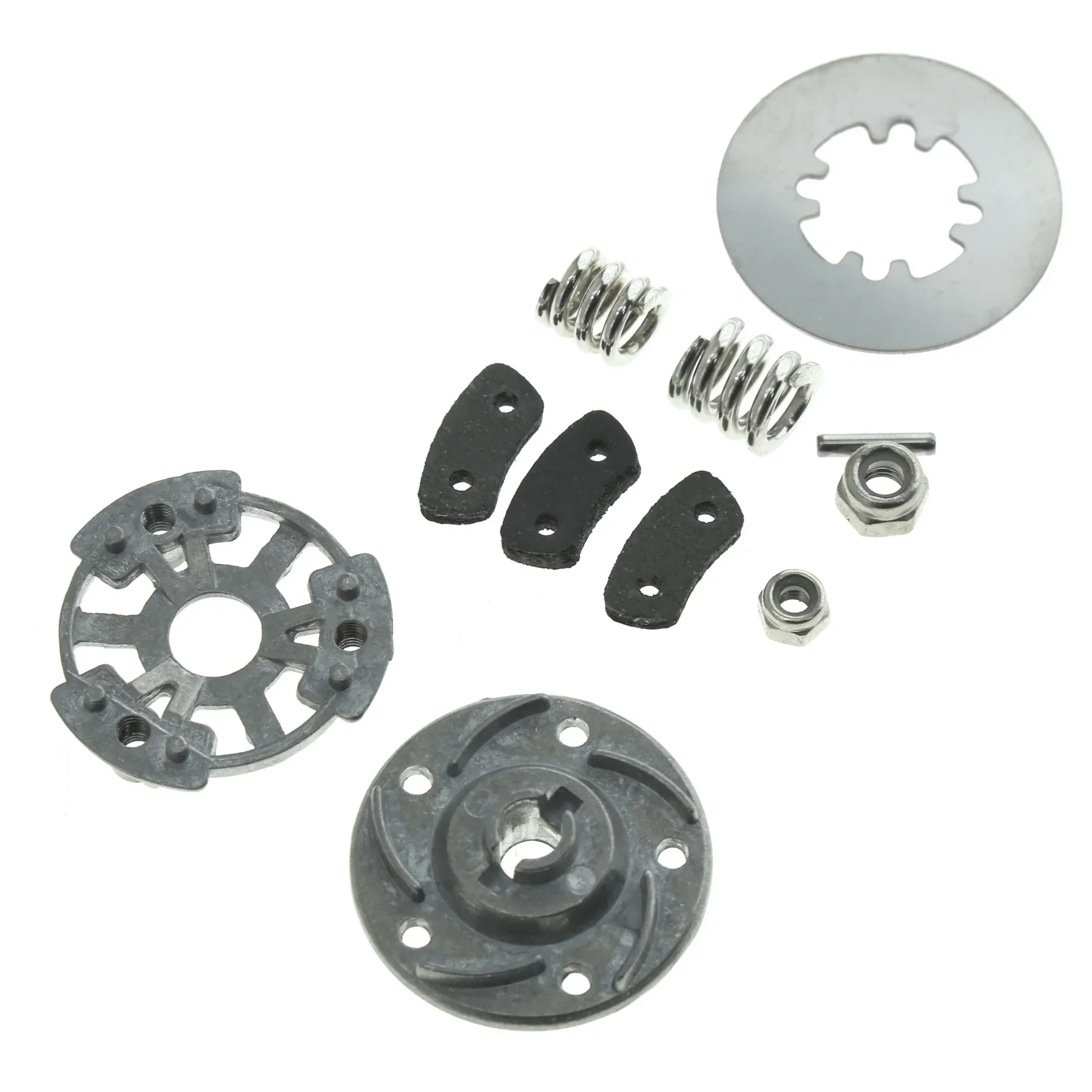 Kit de reconstruction d'embrayage métal pour Traxxas Slash 4X4 Rustler, pièces détachées sur fond blanc.