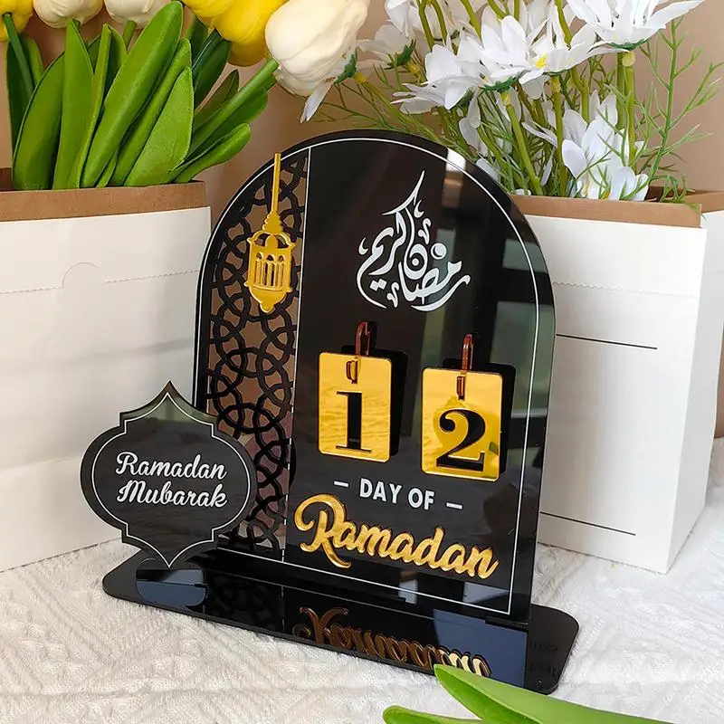 

Ramadan Countdown Calendar Acrylic Eid Mubarak Ornament Kareem Ramadan Decoration For Home Islamic Muslim Party Supplies 2024