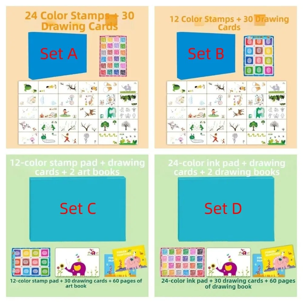 Creative Drawing Coloring Books Cartoon Animal Handmade Finger Painting Set DIY Early Learning Graffiti Drawing Toys