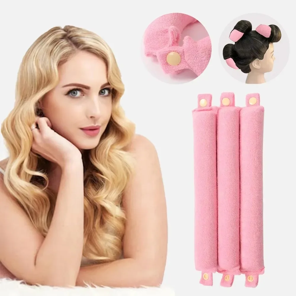 Heatless Hair Curling Rods Headband No Heat Curlers Hair Rollers with Hook Sleeping Lazy Curls Soft Flexi Rods Styling Tool