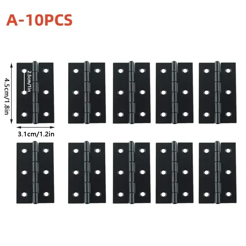 stainless steel hinges,door hinges,plastic hinges,nylon hinges 10PCS Black Iron Door Hinges Furniture Hardware Butt Hinges