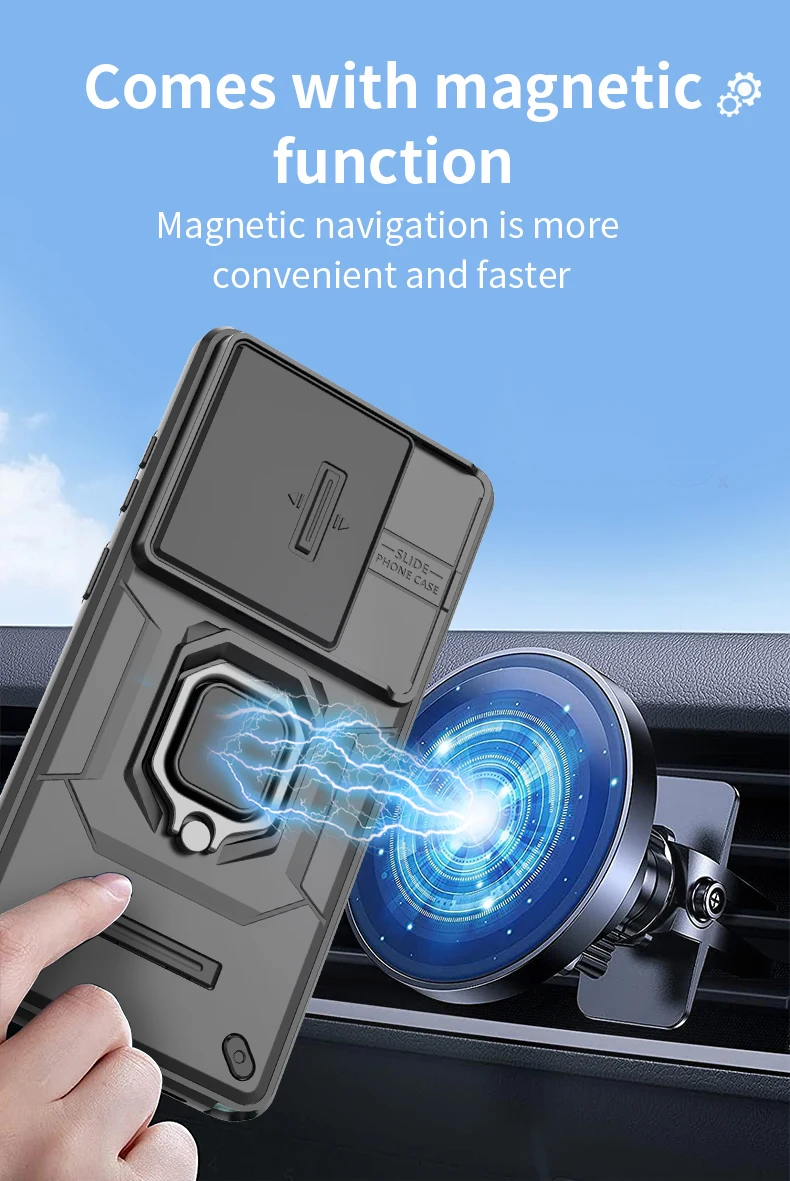 Slide Lens Armor Magnetic Ring Protective Cover