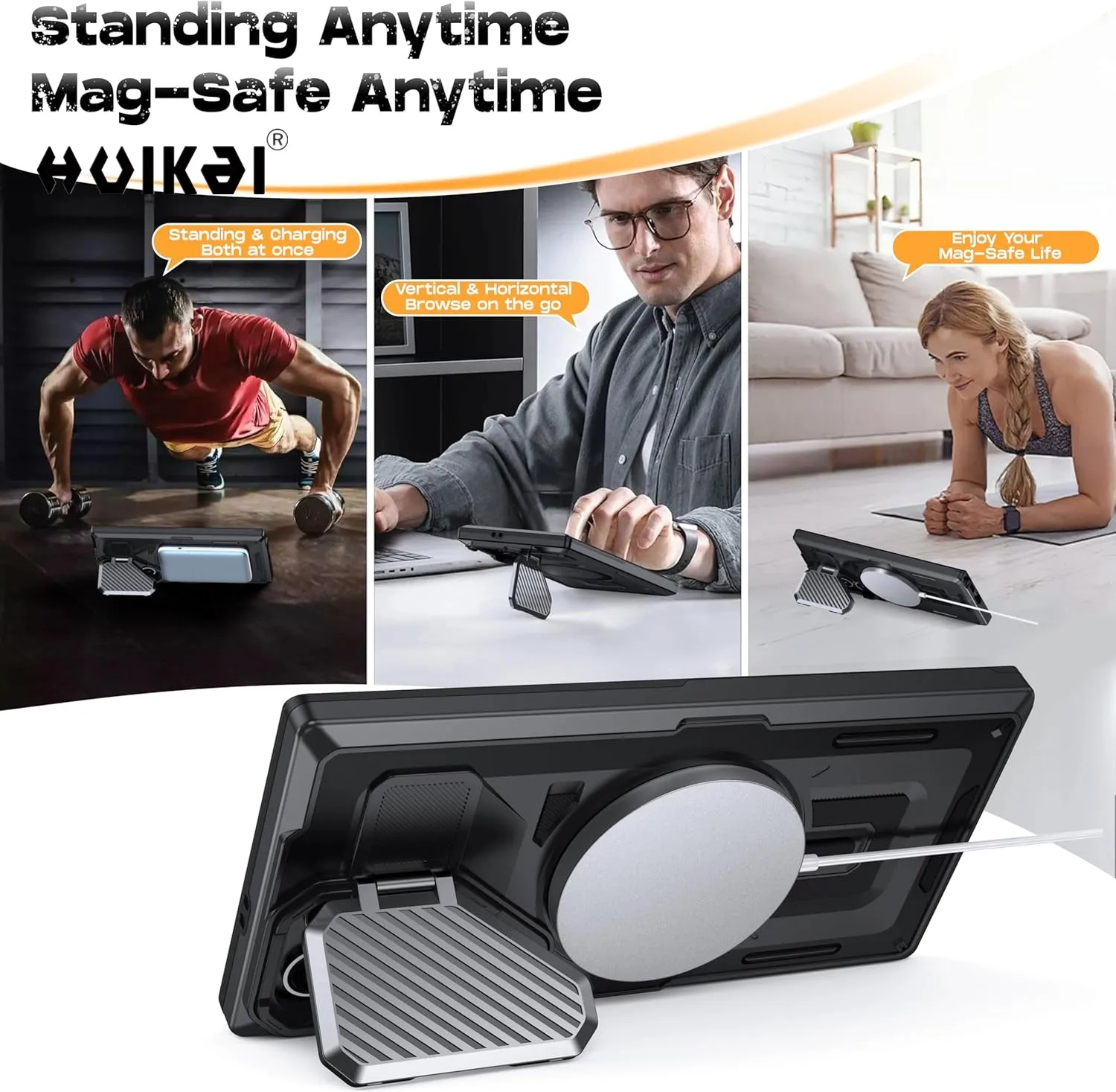 Magnetic Rotatable Stand Holder Case with Kickstand and Enhanced Protection