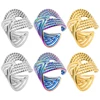 1/3Pcs Stainless Steel Geometric Hollow Wide Open Rings Trendy Exaggerated Finger Bijoux Anillos Jewelry 2
