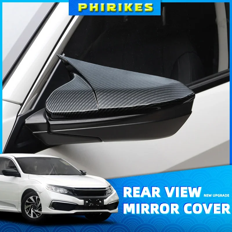 

Side Rearview Mirror Caps Black Wing Mirror Cover Fit For Honda Civic 10th 2016 2017 2018 Car Accessories Replacement
