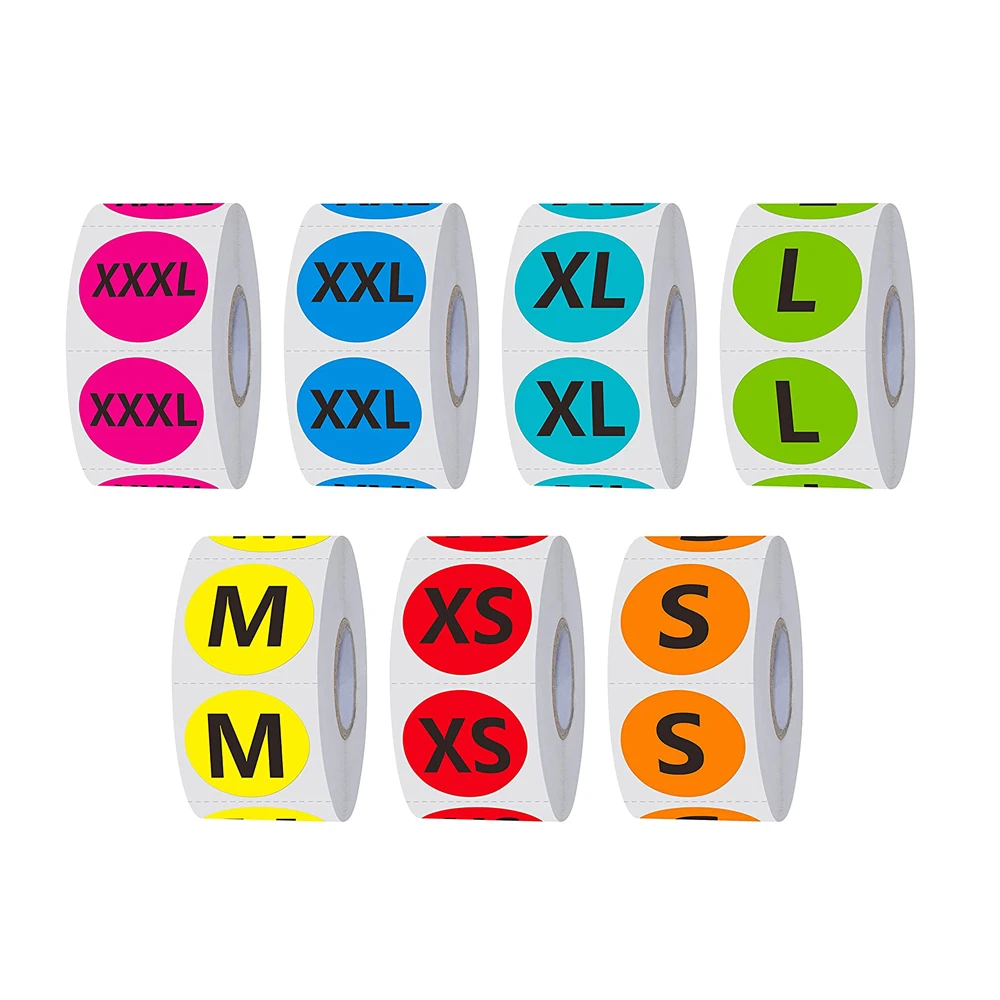 1 inch Size Sticker Labels for Clothing Hat T Shirt Retail ...