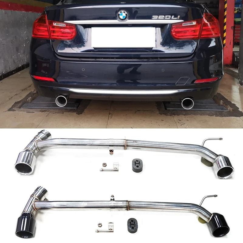 Exhaust muffler tip exhaust trim pipe Double carbon fiber 304 stainless steel exhaust tailpipe For BMW F30 F31 320i 318i 3 Series 2013-F32 420i 418i muffler tip