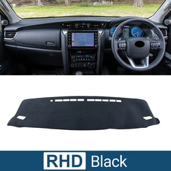 Car Dashboard Sun Shade Cover and Instrument Desk Pad Accessories (Black RHD)