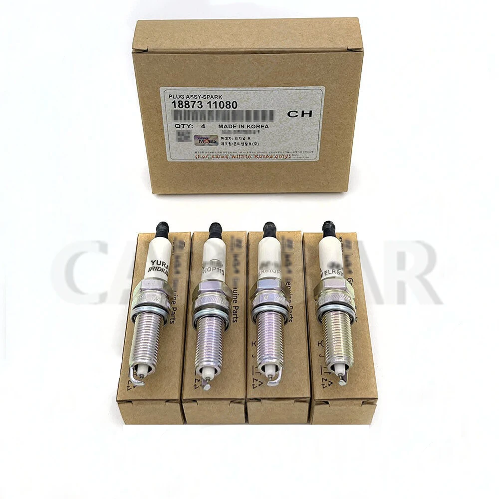 

4X SPARK PLUG ASSY 18873-11080 for Hyundai Venue Elantra IX25 20 for KIA K3 KX3