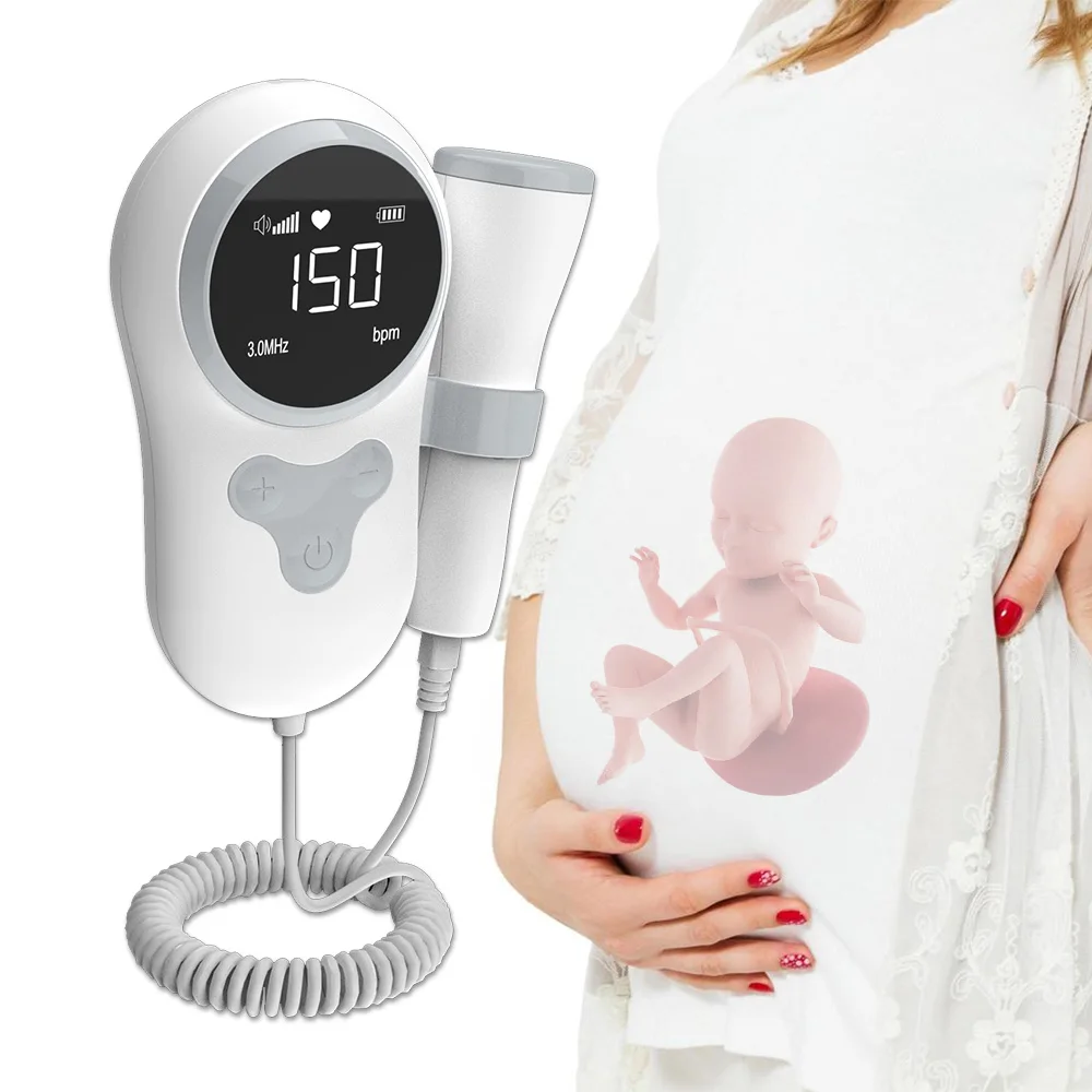 Fetal Heart Rate Monitor Upgraded Ultrasound Doppler Fetal Heart Rate Monitor Maternity Pregnancy Baby Fetal Sound Heart Rate Detector LCD No Radiation