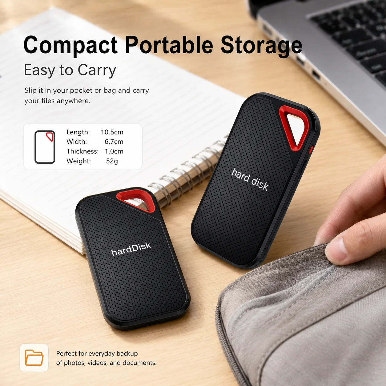 Dust Proof Portable External Hard Drive Simple Operation SSD 1TB 2TBMobile Storage Hard Disk for Daily Data Store Laptop PC - 4