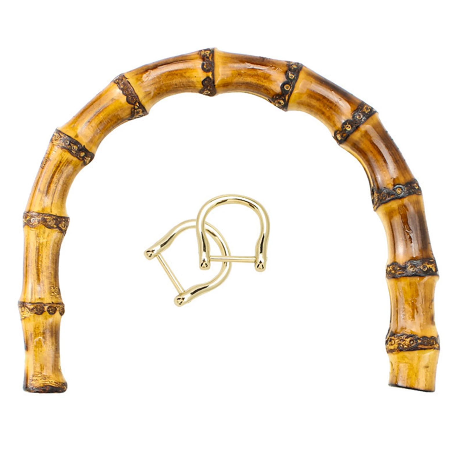 Detachable Bamboo Purse Handles With Buckle Handmade DIY