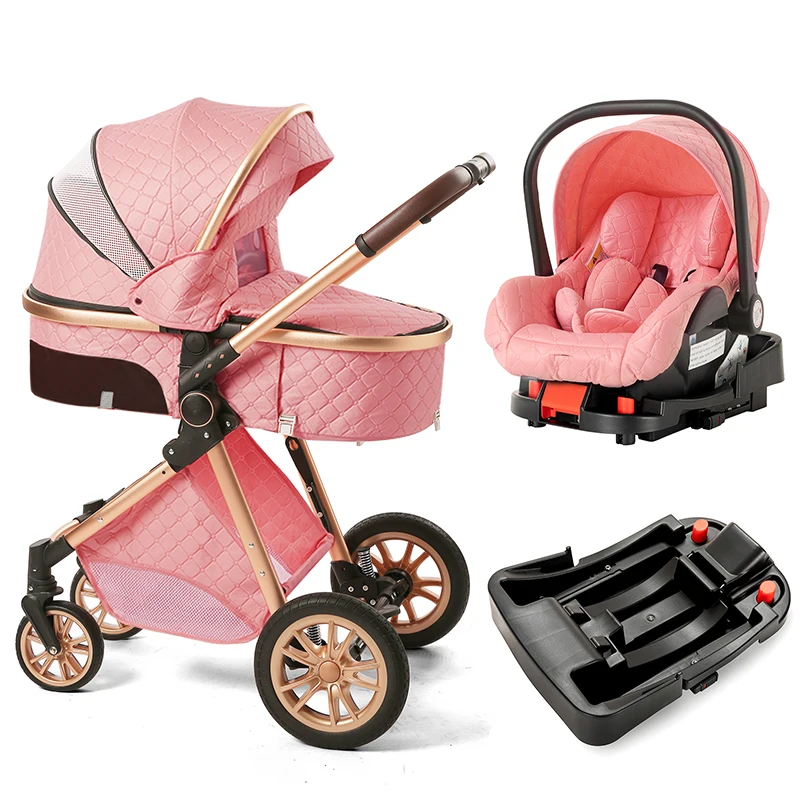 Baby Stroller 3 In 1 High Landscape Stroller for Newborns Infant Trolley Wagon Portable Baby Carriage with Base baby stroller