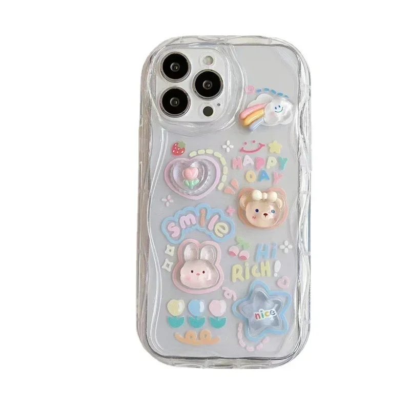 Korean 3D Bear Phone Chain Lanyard Case for iPhone 4
