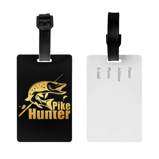 Pike Hunter Fish Luggage Tag for Suitcases Funny Fishing Fisherman Baggage  Tags Privacy Cover ID Label