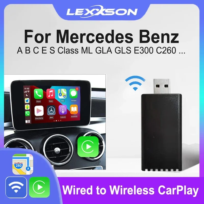 

Android Wireless Plug and Play CarPlay USB Adapter for Benz A B C E S Class ML GLA GLC GLK CLA GLE CLS AMG Car Bluetooth Dongle