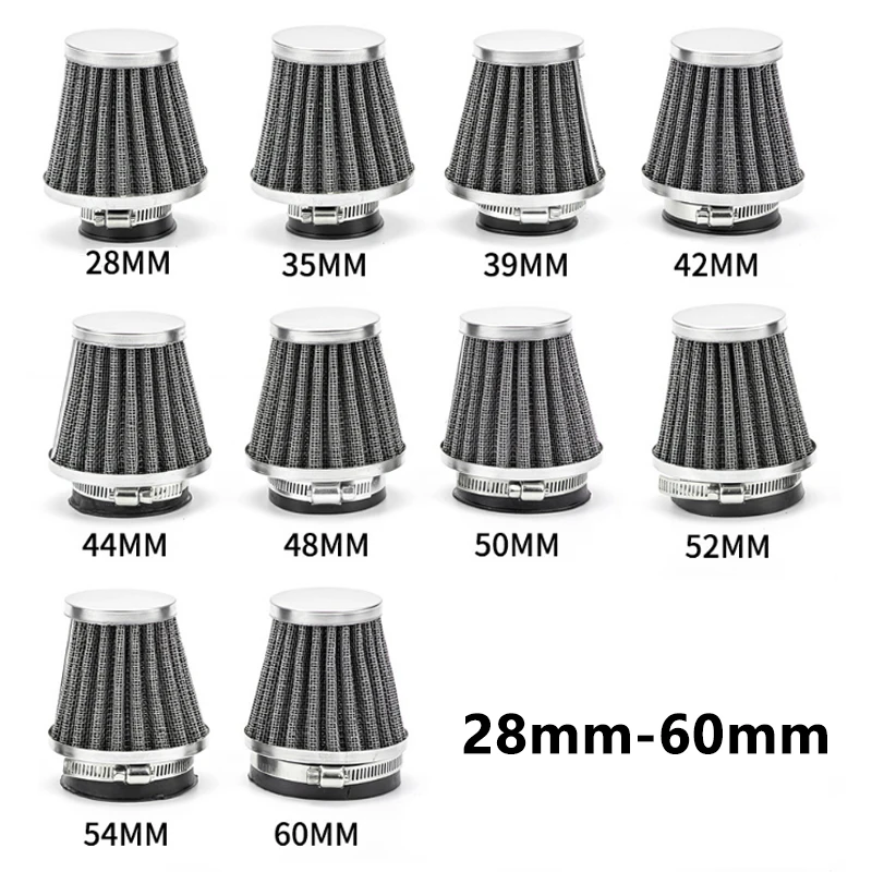 Air Filter 28-60mm Motorcycle Mushroom Head Filters High Flow Air Intake for ATV Pit Dirt Bike Suzuki Honda Kawasaki Yamaha Moto
