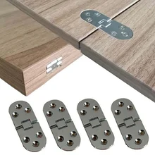 

1/2X Folding Hinges Self Supporting Folding Table Cabinet Door Hinge Flush Mounted