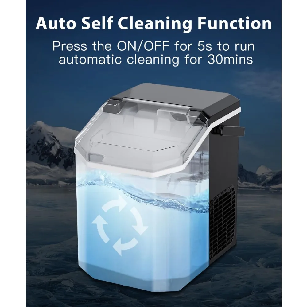 Nugget Ice Maker, 10,000pcs/33lbs/Day, Portable Handheld Nugget Ice Maker Machine with Handle, Ice Makers Countertop 4
