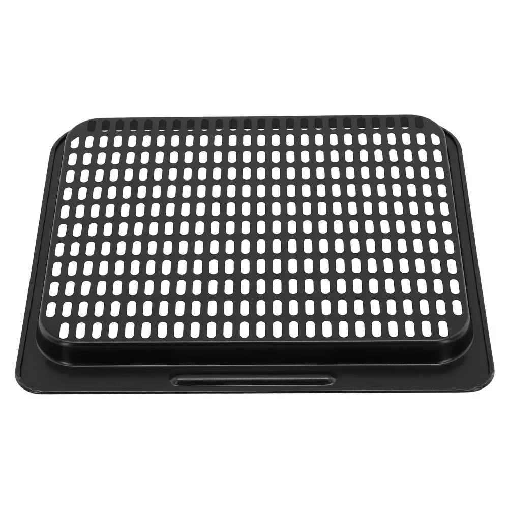 Cooking Tray With Holes Cooking Dishes Holder Rack Carbon Steel Air Fryer Holder Baking Tool Removable Rack Tray