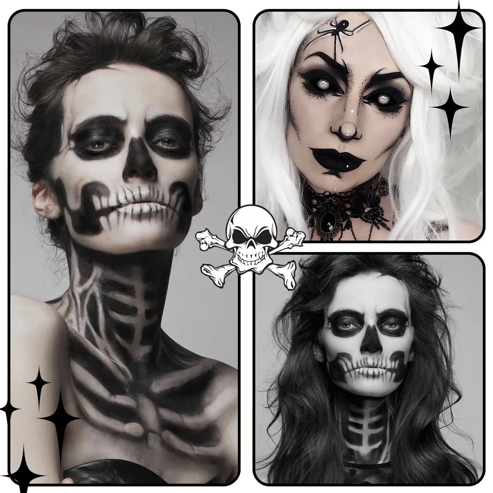 Halloween Face Body Painting Stick Cream Waterproof UV Light Neon Green Black White Paint Cream Party Art Makeup 2
