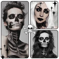 Halloween Face Body Painting Stick Cream Waterproof UV Light Neon Green Black White Paint Cream Party Art Makeup 2