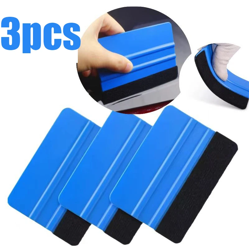 Car Wrapping Tools 1-3pcs Car Decals Squeegee Vinyl Wrapping Spatula Edge Scratch-free Suede Felt Window Film Lights Film Scraper