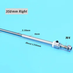 High - Performance RC Boat Flexible Shaft with Stainless Steel Hard Shaft - Durable Axle for Precision Control (Right L350mm)