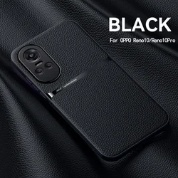 Luxury Leather Magnetic Phone Case with Soft Back Cover - Reno10Pro 5G GWB (Black)