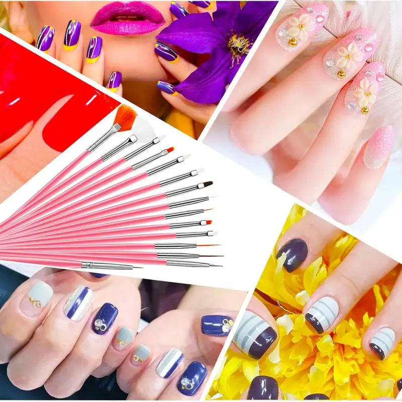 Nail Brushes Set Professional Nail Supplies For Acrylic UV Gel Drawing Dotting Manicure Nail Art Design Tools Makeup Accessorie 6