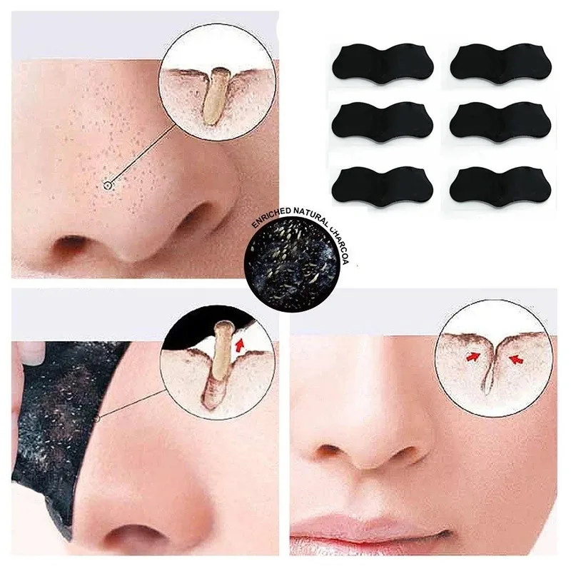 4-96pcs Bamboo Charcoal Blackhead Removing Facial Mask, Blackhead Spots, Nose Patch Cleanser, Nose Pores, Deep Cleaning Strip