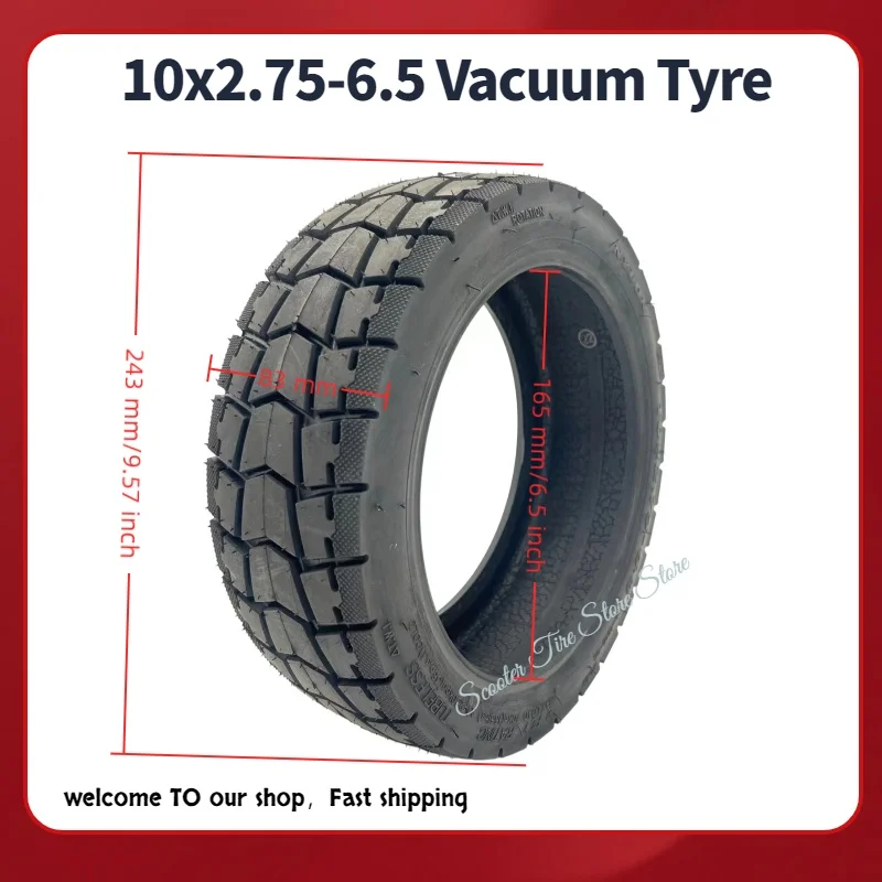 10x2.75-6.5 Tubeless Vacuum Tire for SmartGyro Rockway C Electric Scooter-Replacement Wheel Parts