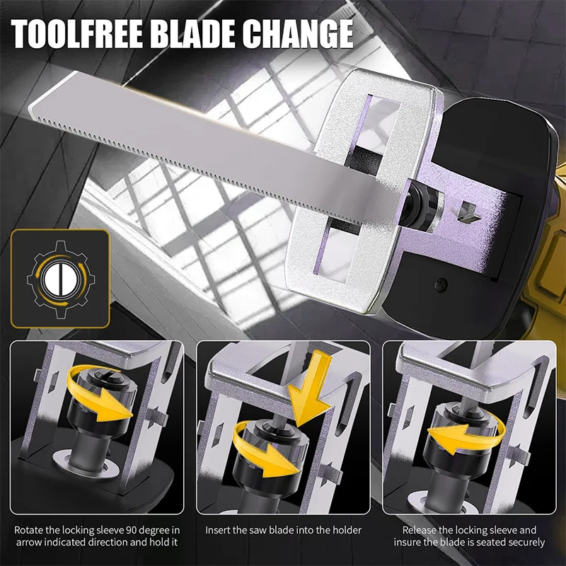 For 20V Dewalt 3999W Cordless Electric Reciprocating Saw Multifunctional Metal Wood Pipe Cutting Saw Without Battery 6