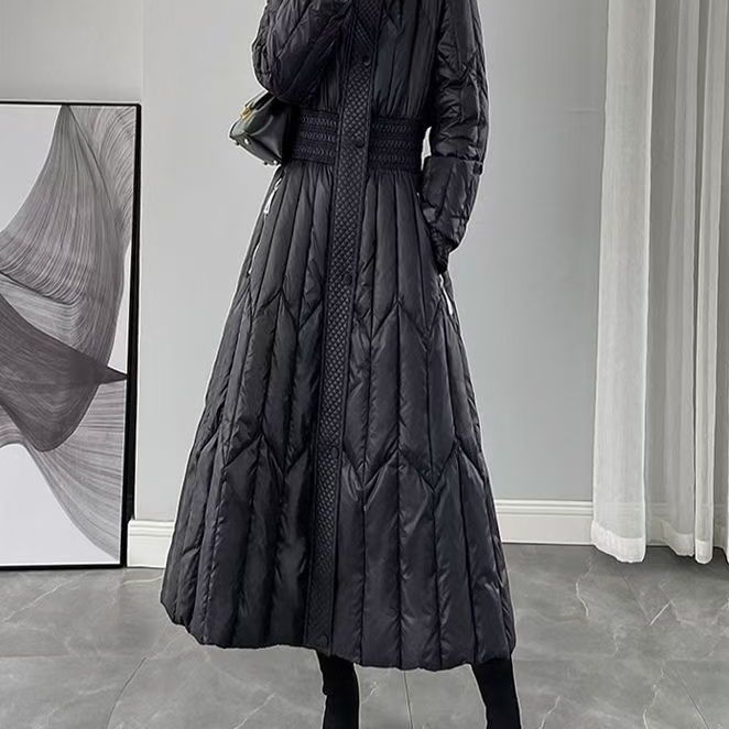 Trendy Long Cotton Jaet Women's Winter Coat over Knee Slimming Bread Sle Korean Version Thiened Polyester Filling