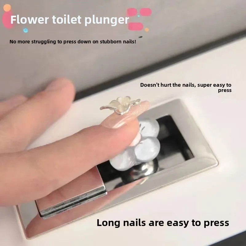 Flower Creative Toilet Switch Press Household Goods Nail Art Special Flush Button Sticker