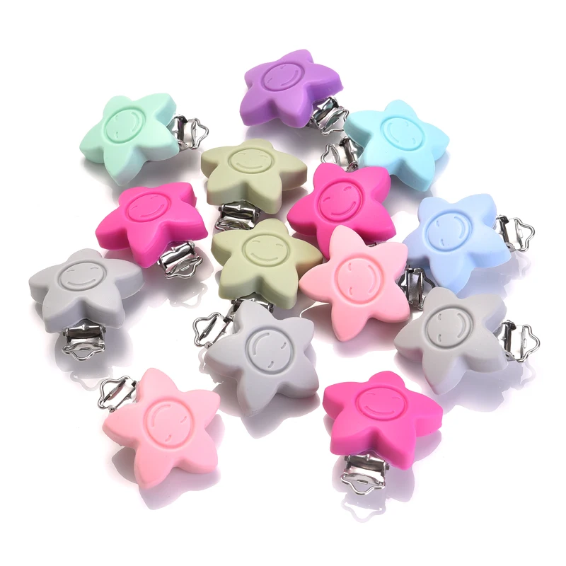 1Pc Baby Silicone Teether Clips Pacifier Holder Chains Football Shape Baby Teething Accessories Oral Care Toy Accessory
