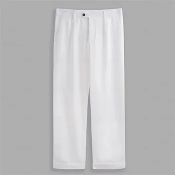 Men s  Fit Dress Pants Solid Color Flat Front Trousers Classic Business Casual Suit Pants Modern Formal Wear Hemmed Bottoms 3