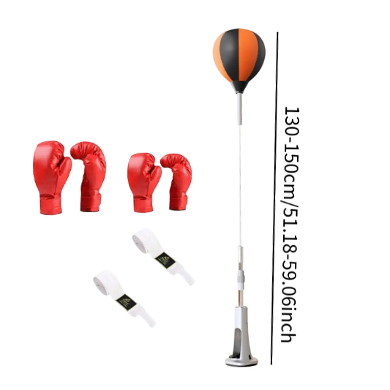 Punching Ball Boxing Reaction Ball Vertical Reflex Adjustable Height Household Fitness Workout Training Equipment for Adul