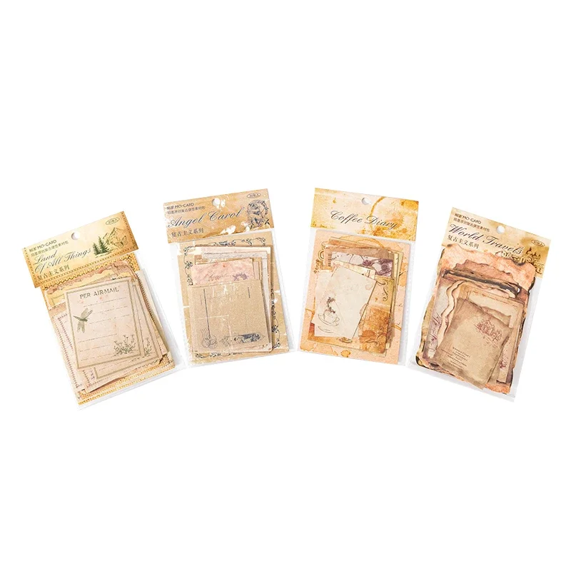Journamm 30pcs/pack Vintage Style Craft Paper DIY Scrapbooking Materials Decor Junk Journal School Marking Stationery Memo Paper 6