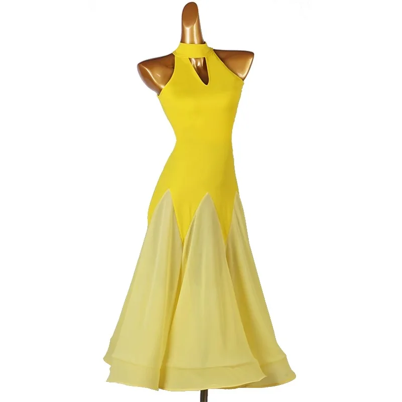 Woman's Standard Dance Performace Costumes Elegant Training Clothes Body Gauze Dresses Waltz Adult Modern Jazz Competition Stage