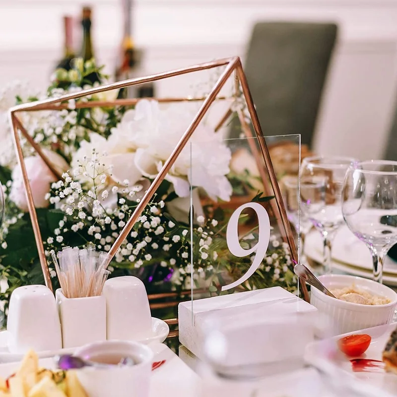 25/50/100PCS Transparent Blank Acrylic Rectangle Wedding Seat Card DIY Wedding Party Banquet Birthday Table Sign 9x5cm 1mm Thick