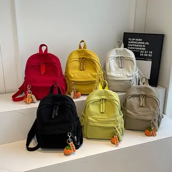 Travel Bag Daily Use Lightweight Corduroy Backpack Solid Color Practical Small Backpack Japanese Style Casual Travel Bag Women 1
