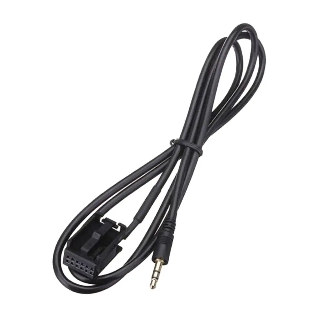 자동차 3.5mm AUX 오디오 케이블 CD30 CDC40 CD70 DVD90 MP3 음악 장치용 고품질 검정색 구리
