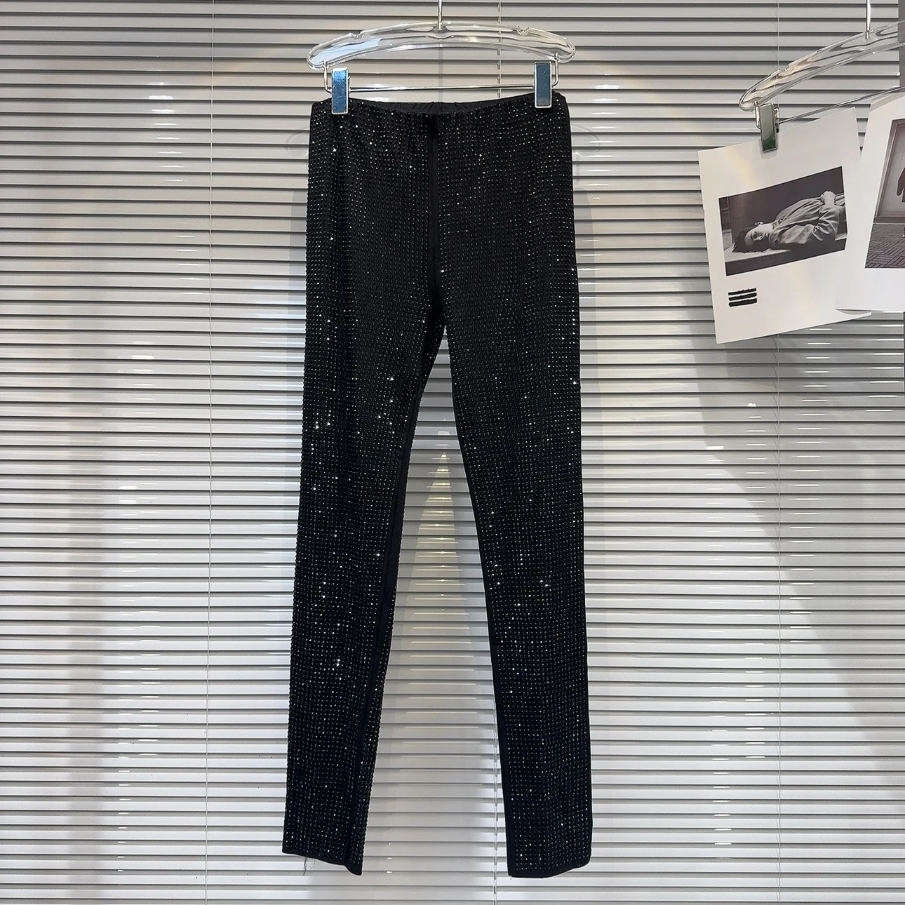 k Sexy Trendy Diamond Embellied Slimming Base Layer Pants for Women Autumn New Sle Small ence Favorite