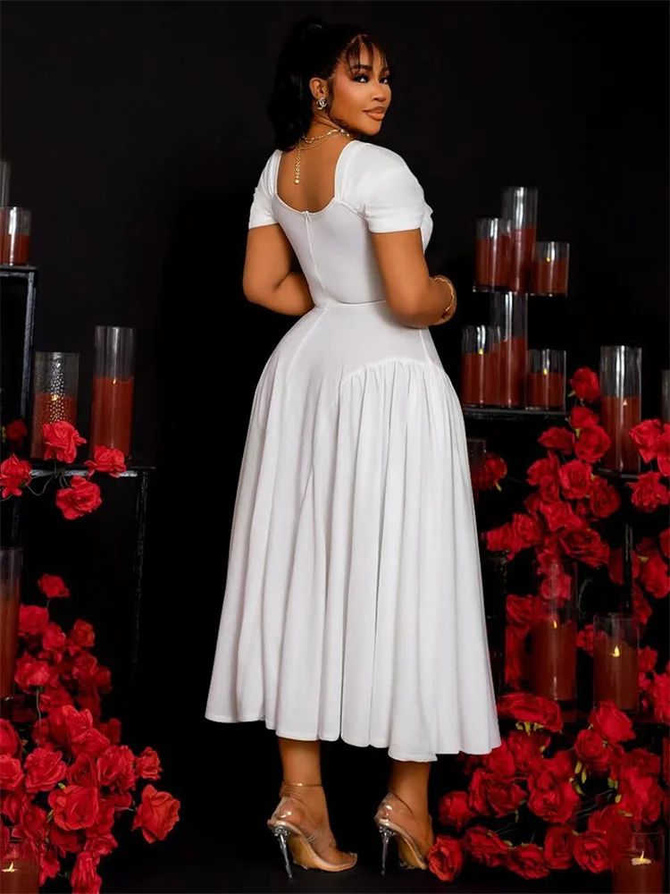 Wmstar Plus Size Dresses Women V Neck Sexy Party  Elegant  Fashion Streetwear Full Length Maxi Dress Wholesale Dropshipping 2025