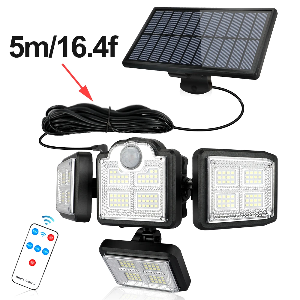 solar powered led lights 40W Solar PIR Motion Sensor Light 198LED Outdoor Garden Wall Lamp 192COB with Remote Waterproof Security Lights 3 Modes Lighting solar flood lights outdoor