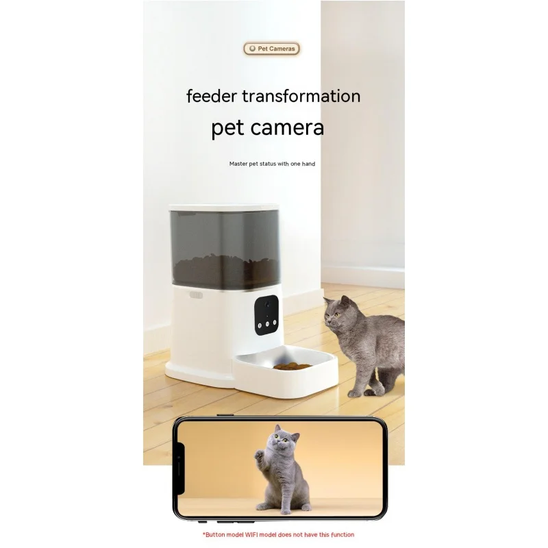 

Pet automatic cat feeder with camera video cat food dispenser pet smart voice recorder remote control automatic feeder for cats