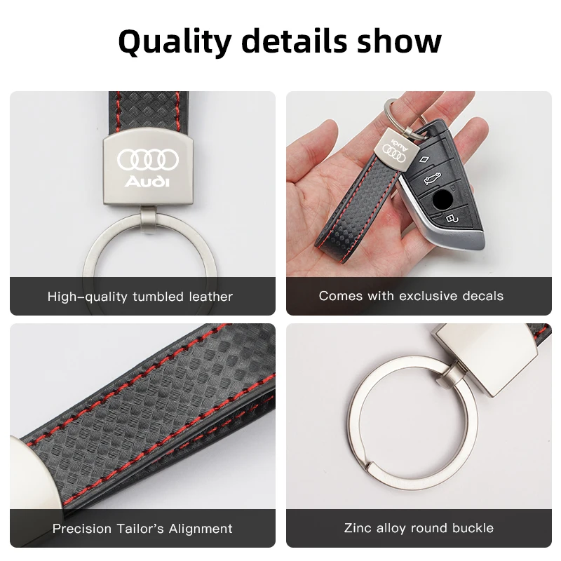 Luxury Plaid Pattern Metal Car Keychain with Buckle