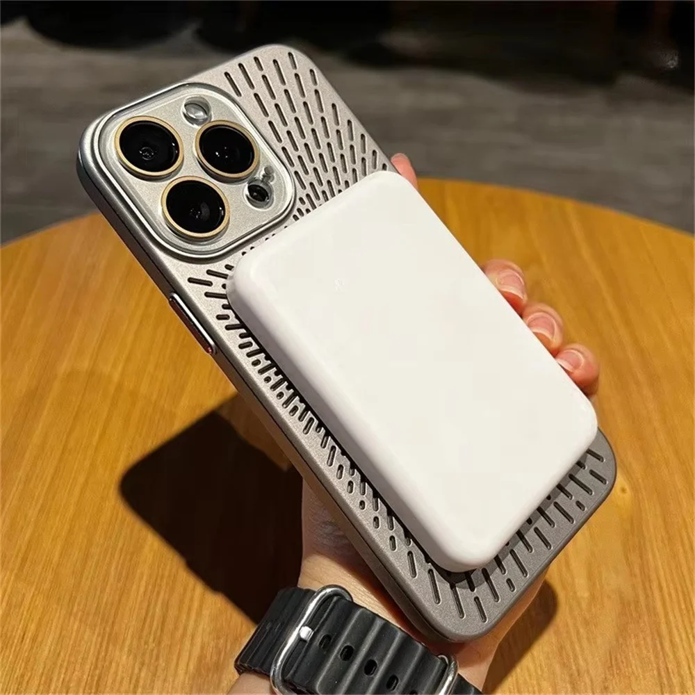 Ultra Slim Heat-Resistant Breathable Phone Case with Magnetic Wireless Charging Cover
